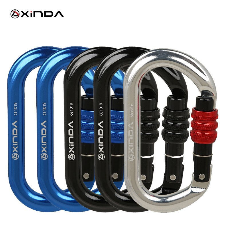 Xinda O-Slot Type Gesp Automatische Veiligheid Master Karabijnhaak Multicolor 5500lbs Crossing Haak Klimmen Rock Bergbeklimmer Apparatuur: Thread Lock-5pcs