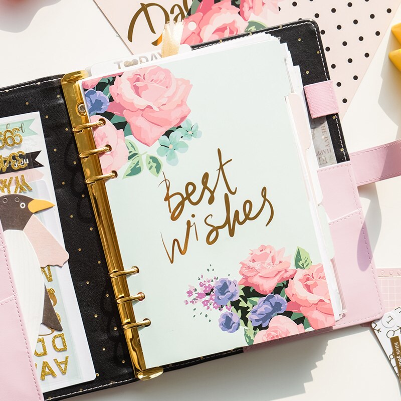 cartoon dividers set for spiral notebooks,candy 6 holes index paper for personal diary binder weekly planner A5 A6