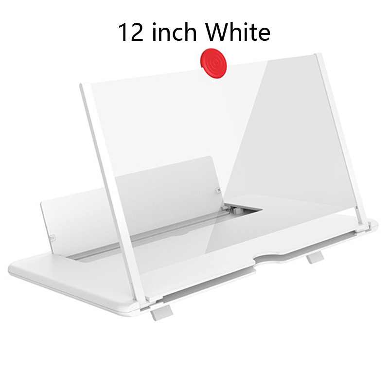 Screen Versterker Mobiele Telefoon Screen Video Vergrootglas Voor Mobiele Telefoon Smartphone Vergroot Screen Telefoon Stand Beugel: white 12 inch