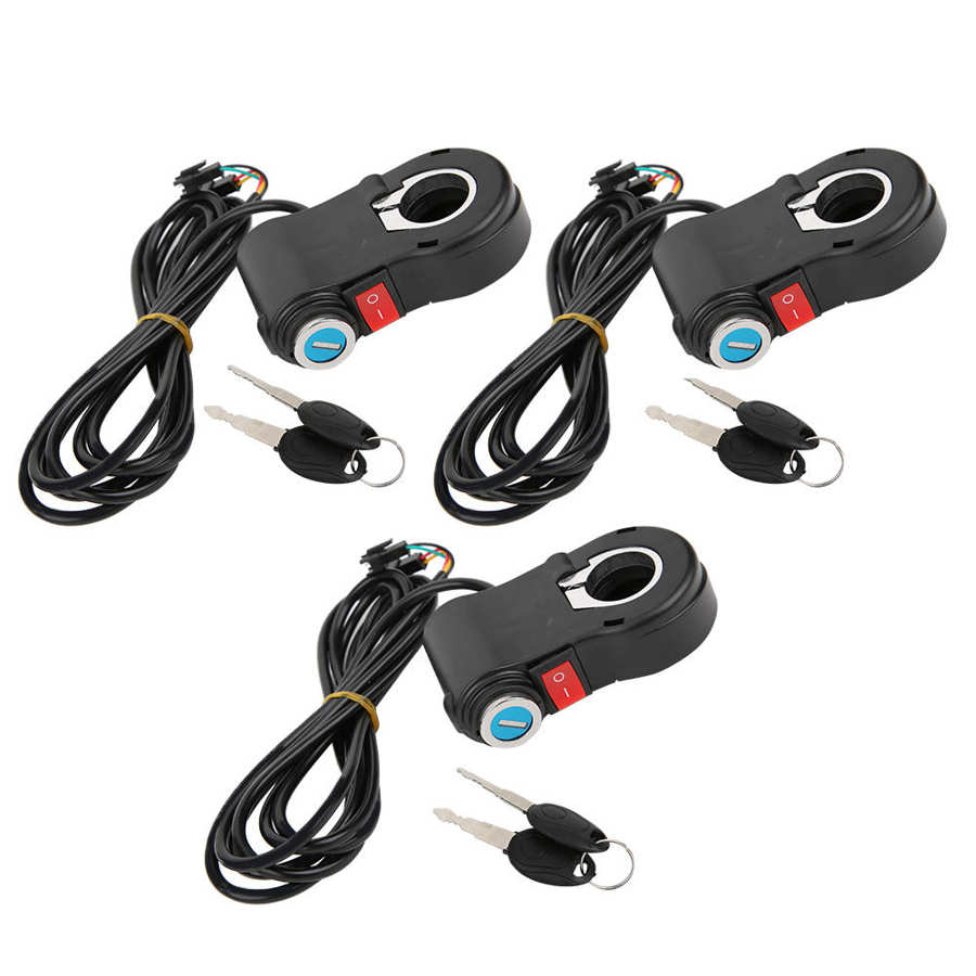 Handlebar Switch Plastic Automatic Identification Electric Bicycle Voltage Display Handlebar Switch Accessory With Lock