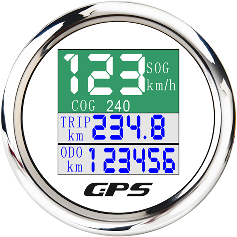Tft -näyttö gps -nopeusmittari matkamittari trip cog 52mm 2 '' vedenpitävä digitaalinen auton nopeusmittarin mittari gps -antenni meriveneelle 9-32v: Ws
