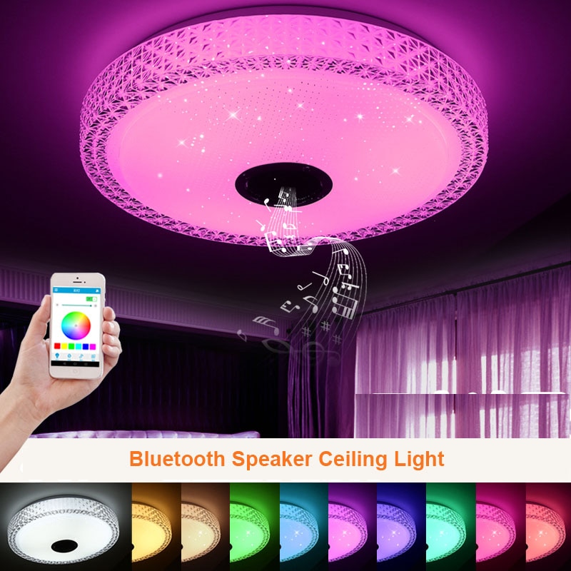 Led Ceiling Lamp Bluetooth Speaker Crystal Acrylic Wireless Music Light for Bedroom Home Lighting Orateur Altavoz Plafonnier