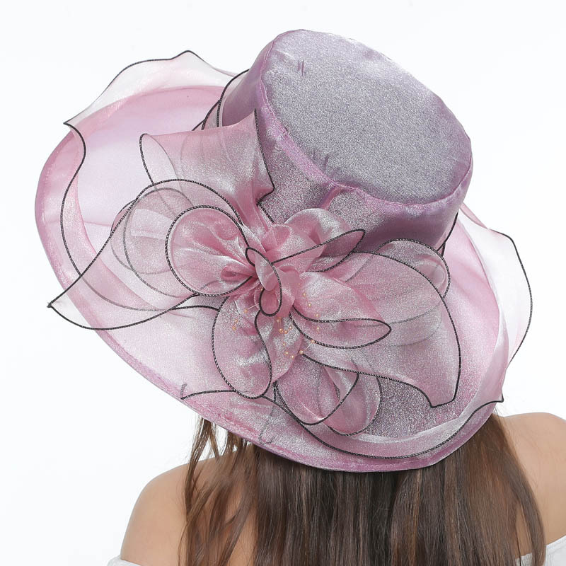Lady Derby Jurk Kerk Cloche Hoed Boog Emmer Bruiloft Bolhoeden Derby Hoed voor Vrouwen Brede Rand Fedora Formele Kentucky: Lavendel