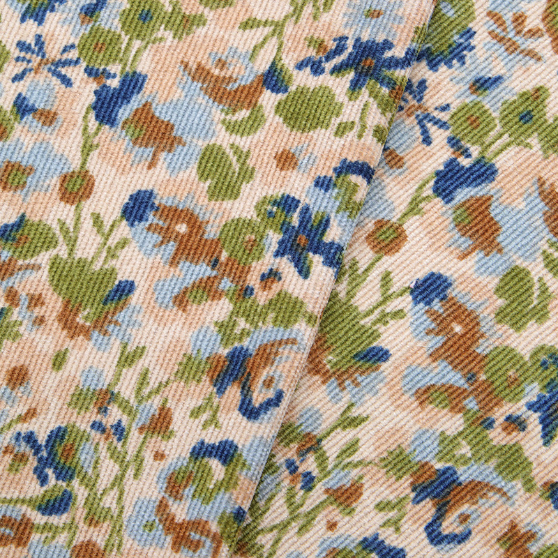 floral printed corduroy fabric women's children's clothing dress fabric DIY handmade needlework sewing quilting corduroy: 4 / 300cmX150cm