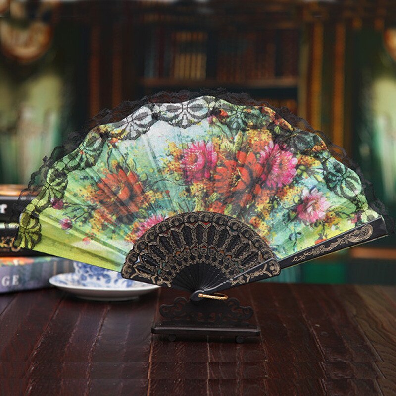 Chinese Stijl Kant Hand Held Folding Fan Dance Party Wedding Decor