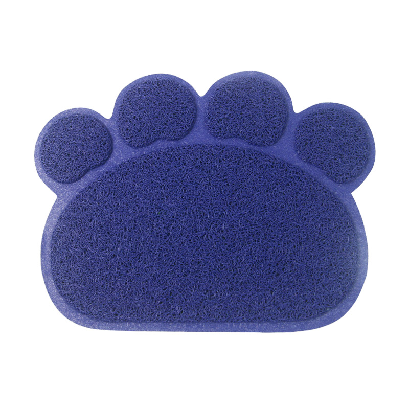 Pfote Geformt Katzenstreu matt Wurf Fangen Pad Wasserdichte PVC Haustier Hundefutter Matten Fütterung Tischset Einfach Waschen Nicht-Unterhose Boden Pads: Violett / S(30x40cm)
