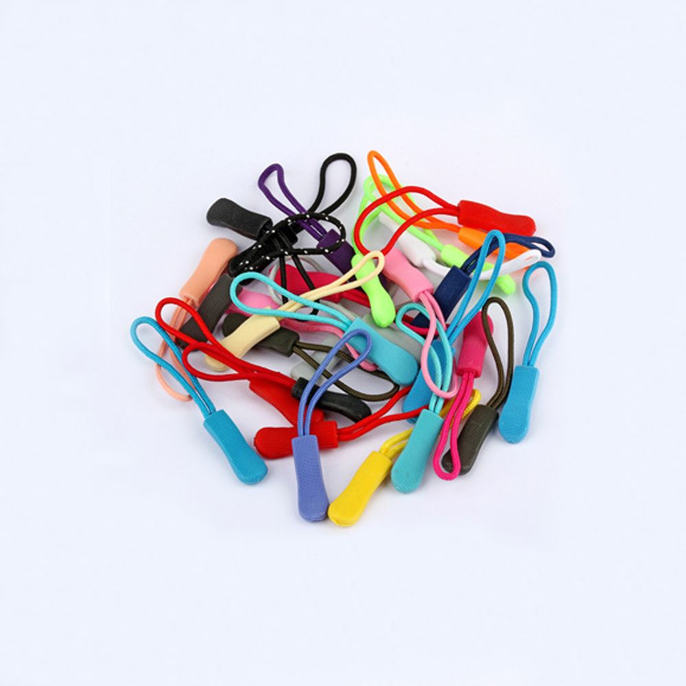 20Pcs Zipper Pull Puller End Fit Rope Plastic Zipper Rope DIY Bag Clothes Sewing Accessories