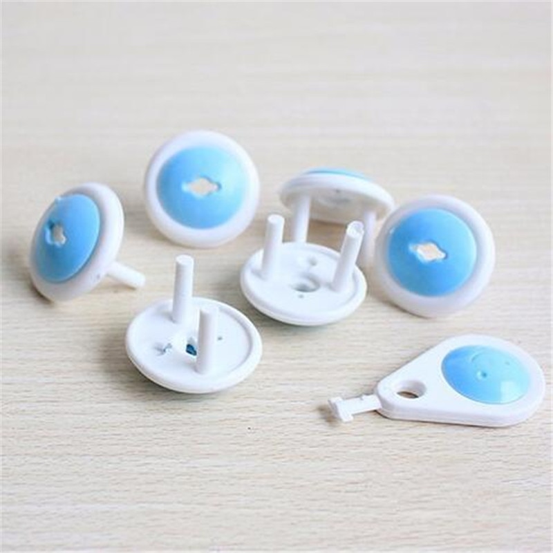 6pcs child baby socket protection cover two phase or three phase electronic security Safe Lock Cover for baby kids safety