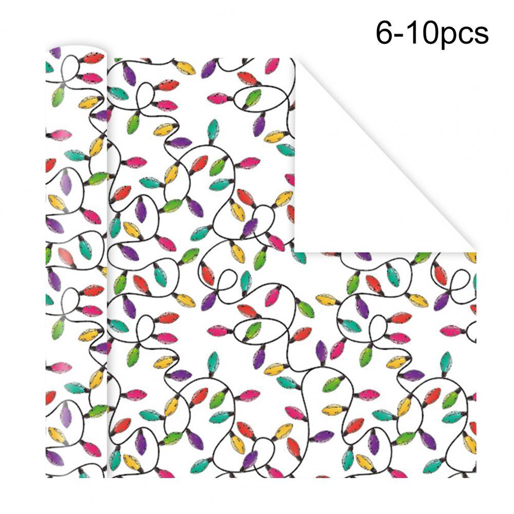 Lightweight 10Pcs Excellent Multi-color Candy Packing Paper Practical Christmas Wrapping Paper Multi-purpose for Party: 6