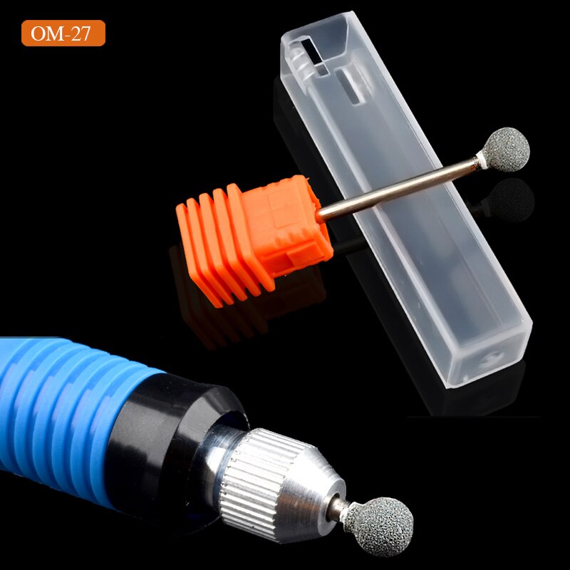 Brocas de piedra de cerámica para uñas, y 3/32 quot, fresa de limpieza de cutículas giratoria, herramientas de manicura pedicura, accesorios de taladro de uñas, 1 Uds.