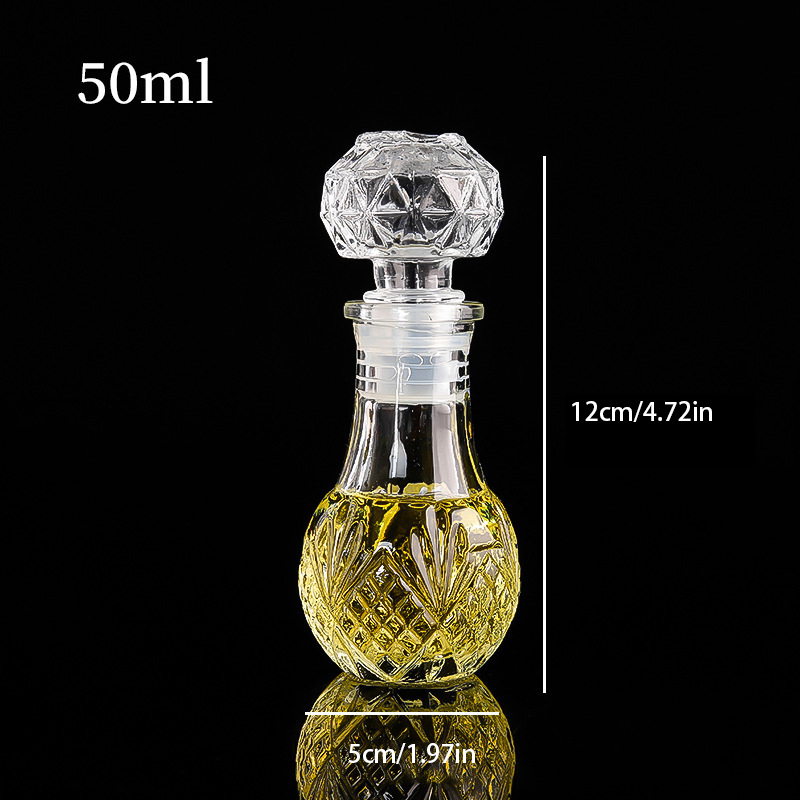 1 buc 50ml sticle mici transparente goale de whisky, vin, sticle mini de alcool din sticlă cu capac cu filet, decantor de whisky: Roşu
