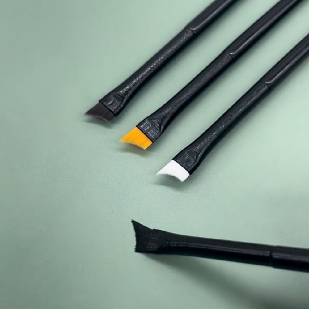 Black Oblique Head Nail Brush French Tip Nail Brush Pen Brown White Handle Half Moon Shape Acrylic Painting Drawing Pen