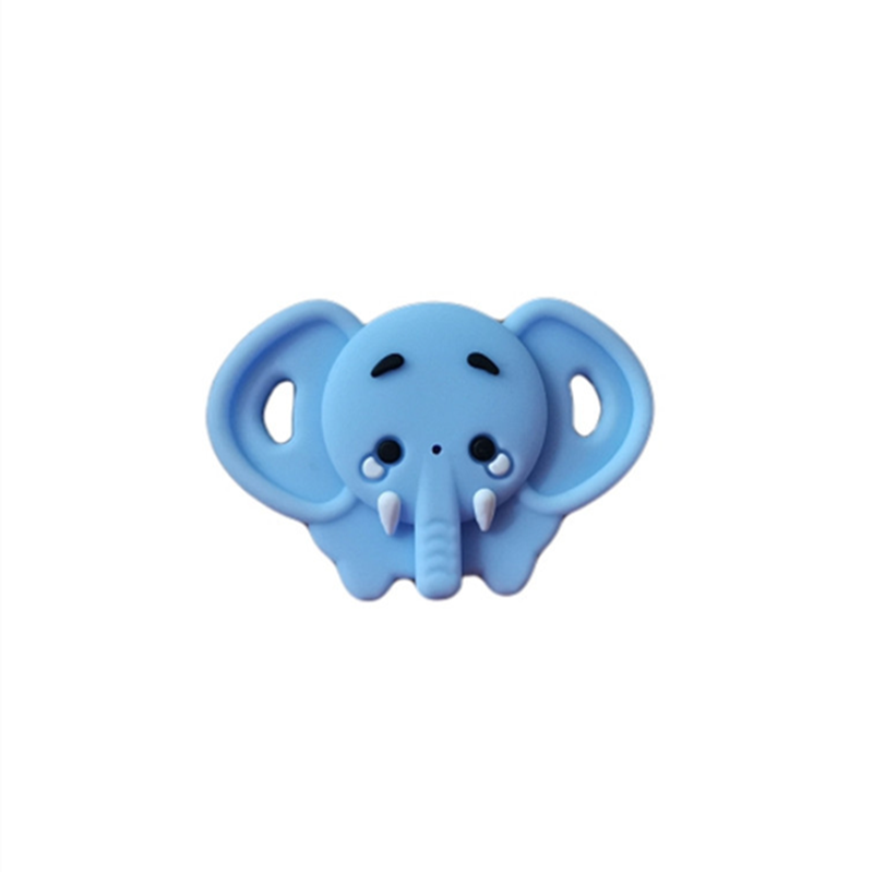 Sød elefantformet baby silikone sut brystvorte sjov dummy teether nyfødt spædbarn fodring legetøj til børn: Himmelblå