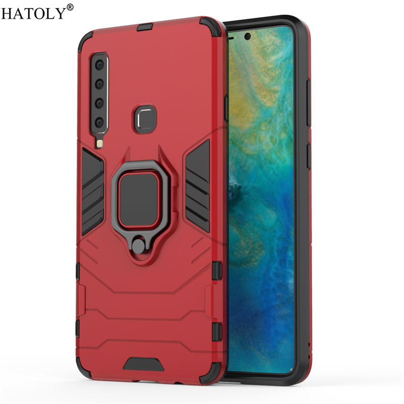 Voor Samsung Galaxy A9 Case Cover voor Samsung Galaxy A9 Vinger Ring Telefoon Case PC Armor Case Voor samsung Galaxy A9: Red