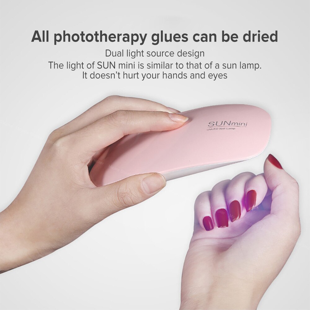 Lampe UV portative d'ongle de 12W 6 LED s pour sécher des ongles Mini lampe de Machine de manucure LED UV pour le vernis à ongles