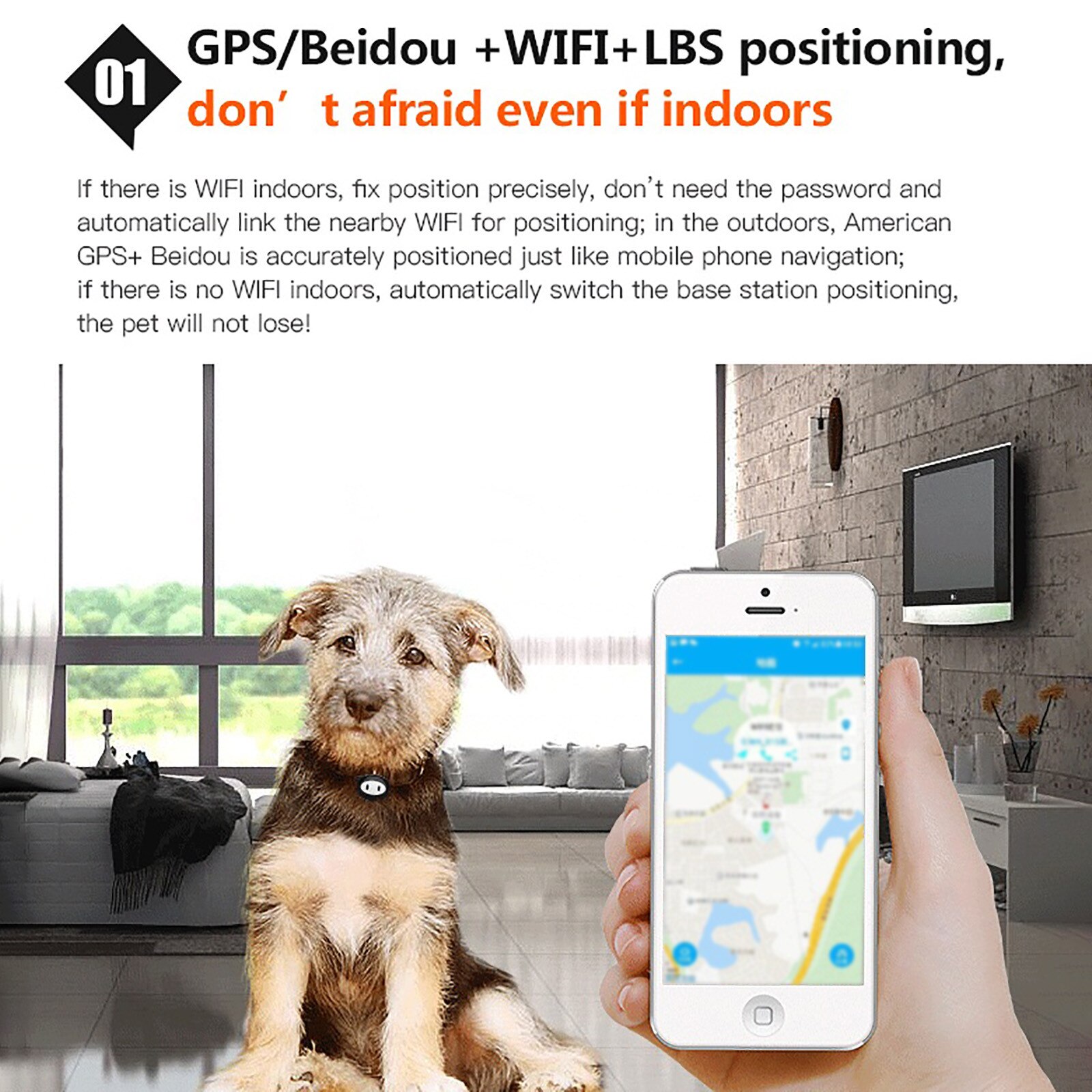 Waterproof Pet Locator GPS Locator Pet Positioning... – Grandado