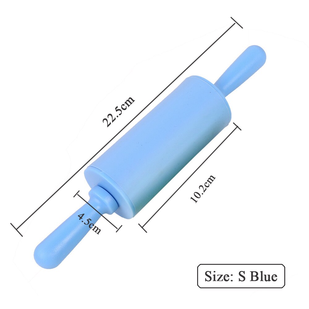 EPASUN Kleine Size non-stick Siliconen Fondant Rolling Pin Fondant Taart Deeg Roller Decorating Cake Roller Ambachten Bakken Tool: 4 S Blue