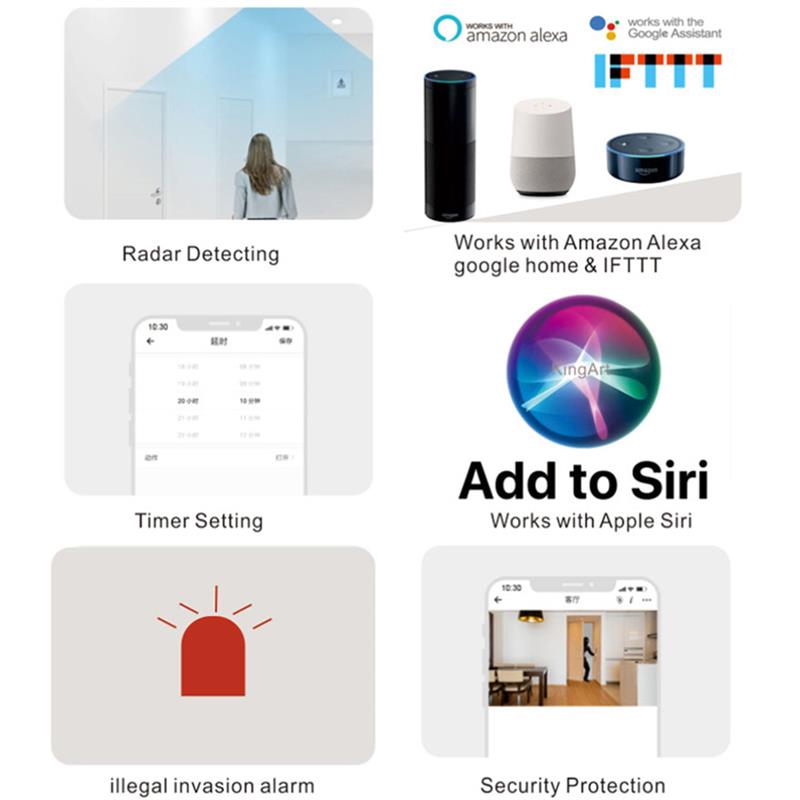 Bseed Normaal Schuko-stopcontact (niet wifi) met 1-voudige wifi- aanraakschakelaar, dimmer, wandschakelaar, wandlamp, stopcontact, zwart, werkt met Alexa/Tuya/Google Home/SAMRT LIFE (nulleider vereist