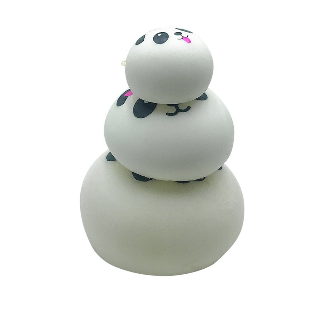 LLavero de Panda blando para niños, bola antiestrés de descompresión de elevación lenta, 4/7/10CM, llaveros de PU, juguetes para niños, de navidad