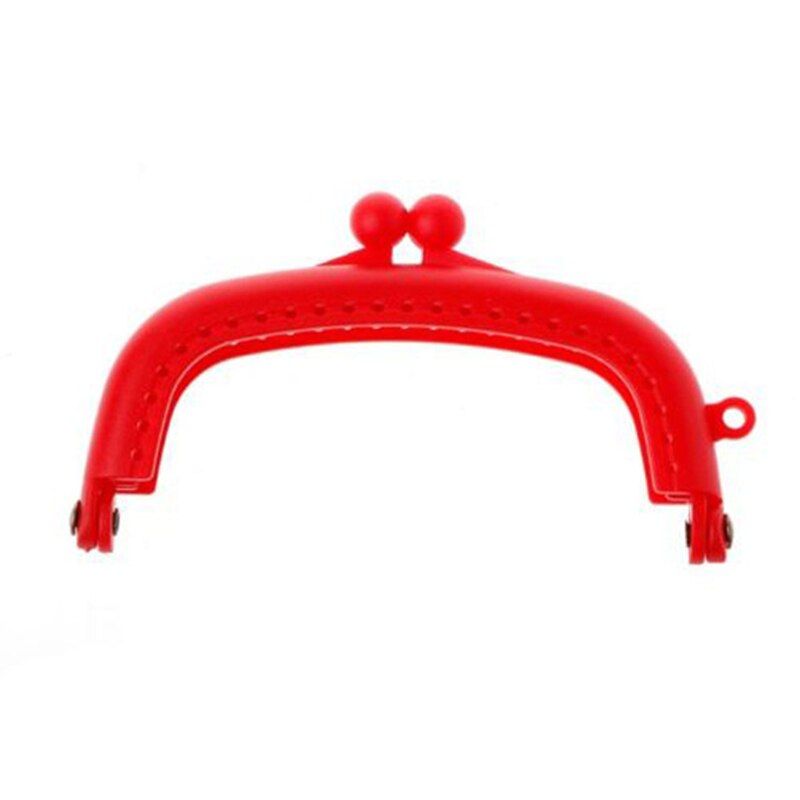 Candy Color Resin Coin Purse Bag Arc Frame Kiss Clasp Lock Handbag 8.5cm Bag Parts & Accessories: red