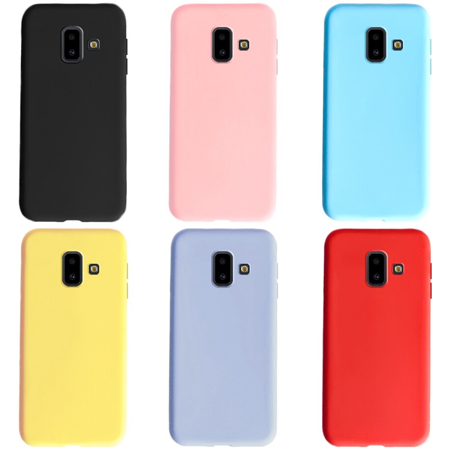 Etui na telefon do Samsung Galaxy J6 2018 okładka cukierki kolor dla Fundas Samsung J6 2018 J600F J6Plus J6 + J 6 Plus 2018 Case miękkie Capa