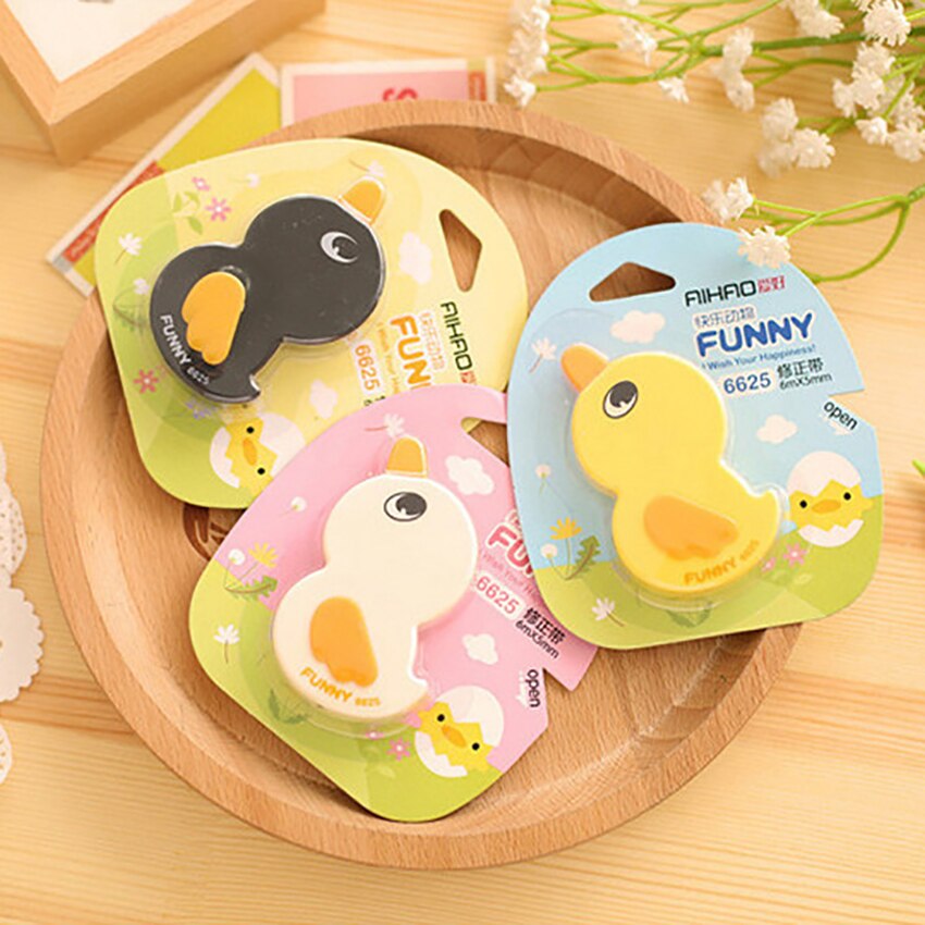 Cute Duck Correction Tape 6M Corrector Students Stationery Lovely Animal Modified Tape School Prize Office Supplies for Kids