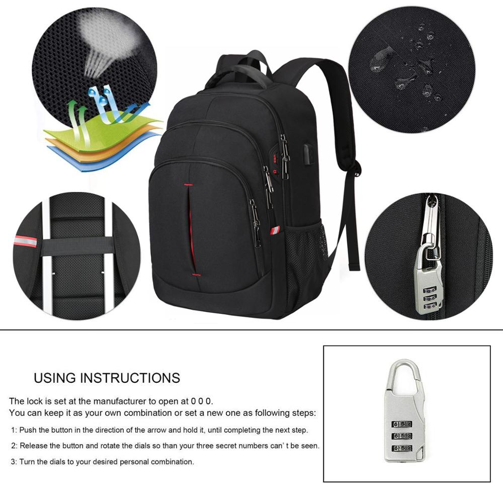 Chuwanglin Multifunction Male backpack 15.6&quot; laptop bag Business backpack Men Travel rucksack Man USB bags A70803