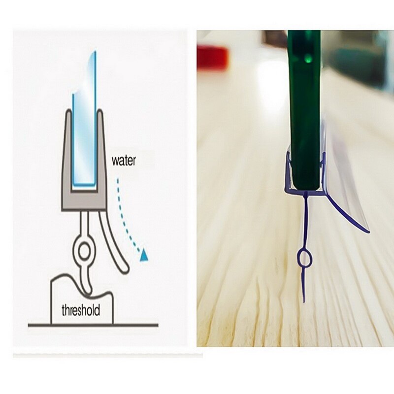 Shower Door Bottom Seal Water Barrier Strip Water Blocker Barrier Floor Partition Strips Clean Tool Mildew Proof Waterproof Tape