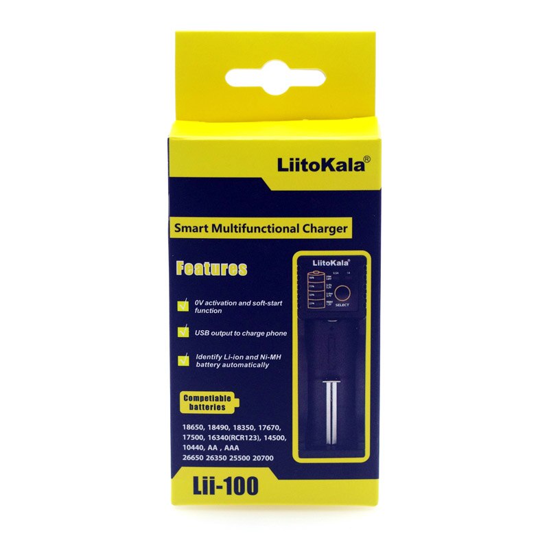 Liitokala Lii-500 300 260 S1 402 202 100 LCD 3.7V 18650 18350 16340 25500 14500 26650 1.2V AA AAA NiMH lithium battery Charger: Lii-100