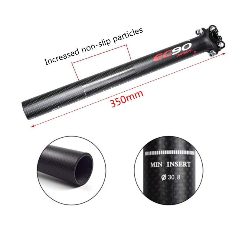 Tige de selle de vélo en Fiber de carbone ultra-léger route de montagne vtt vélo tige de selle Tube directe