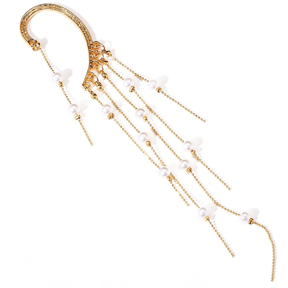Delysia King Pearl nappa lunga earclip senza foro per l'orecchio