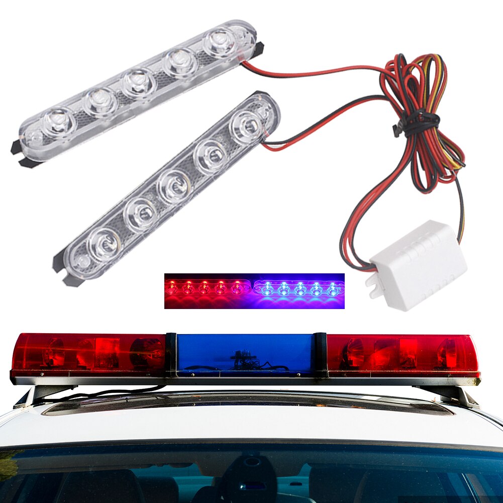 Luz estroboscópica de policía para coche, camión y motocicleta, intermitente de advertencia de emergencia, luces traseras de freno y parada, 5/6 LED, 2 piezas