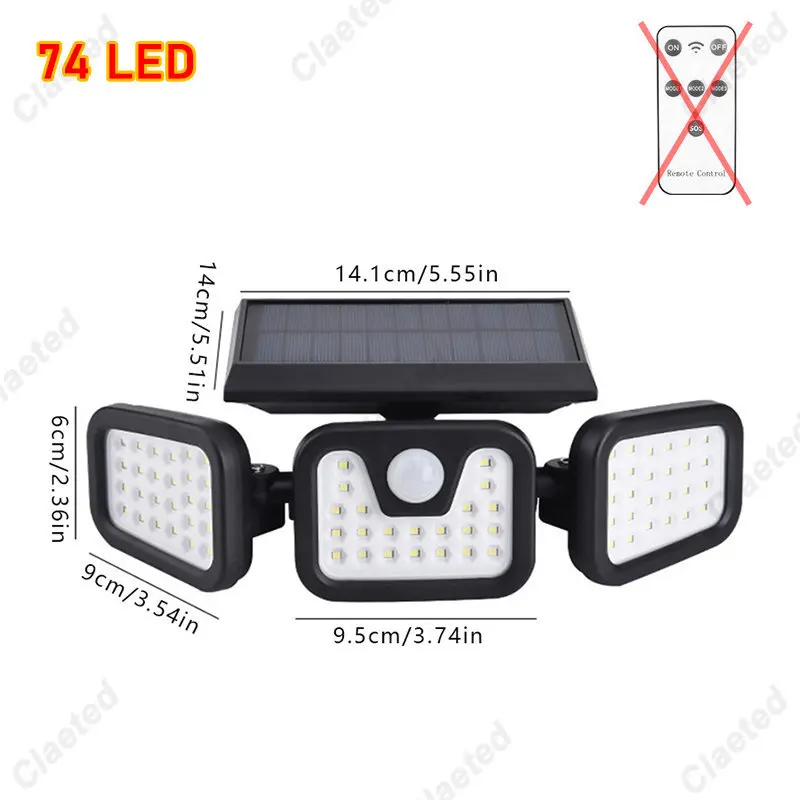 Super Bright Solar Wall Lights IP65 Waterproof Outdoor Indoor Solar Lamp With Adjustable Head Wide Lighting Angle Strong Power: Blue