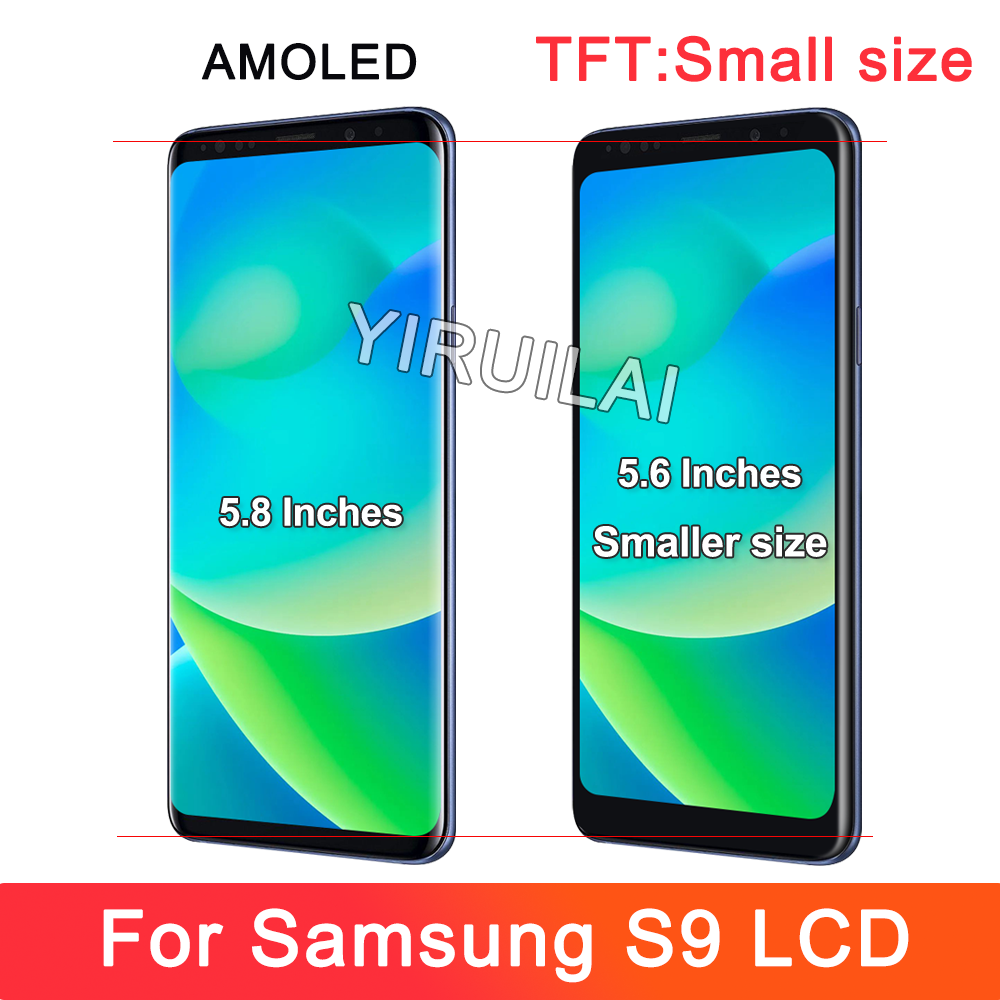 100% Tested Display For Samsung Galaxy S9 LCD With Digitizer Touch Screen Assembly SM-G960FD S9 G960 LCD with Frame Replacement