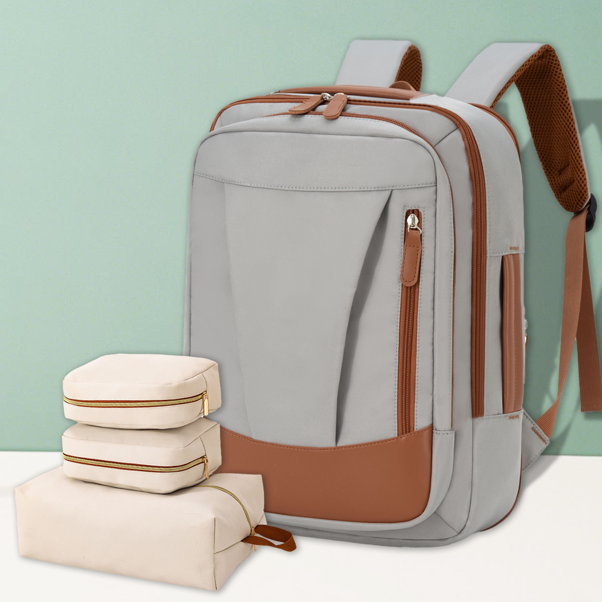 Backpack for Women Simple Business Computer Backpack Outdoor Large Capacity Travel Bag Student School Bag for Boys: green