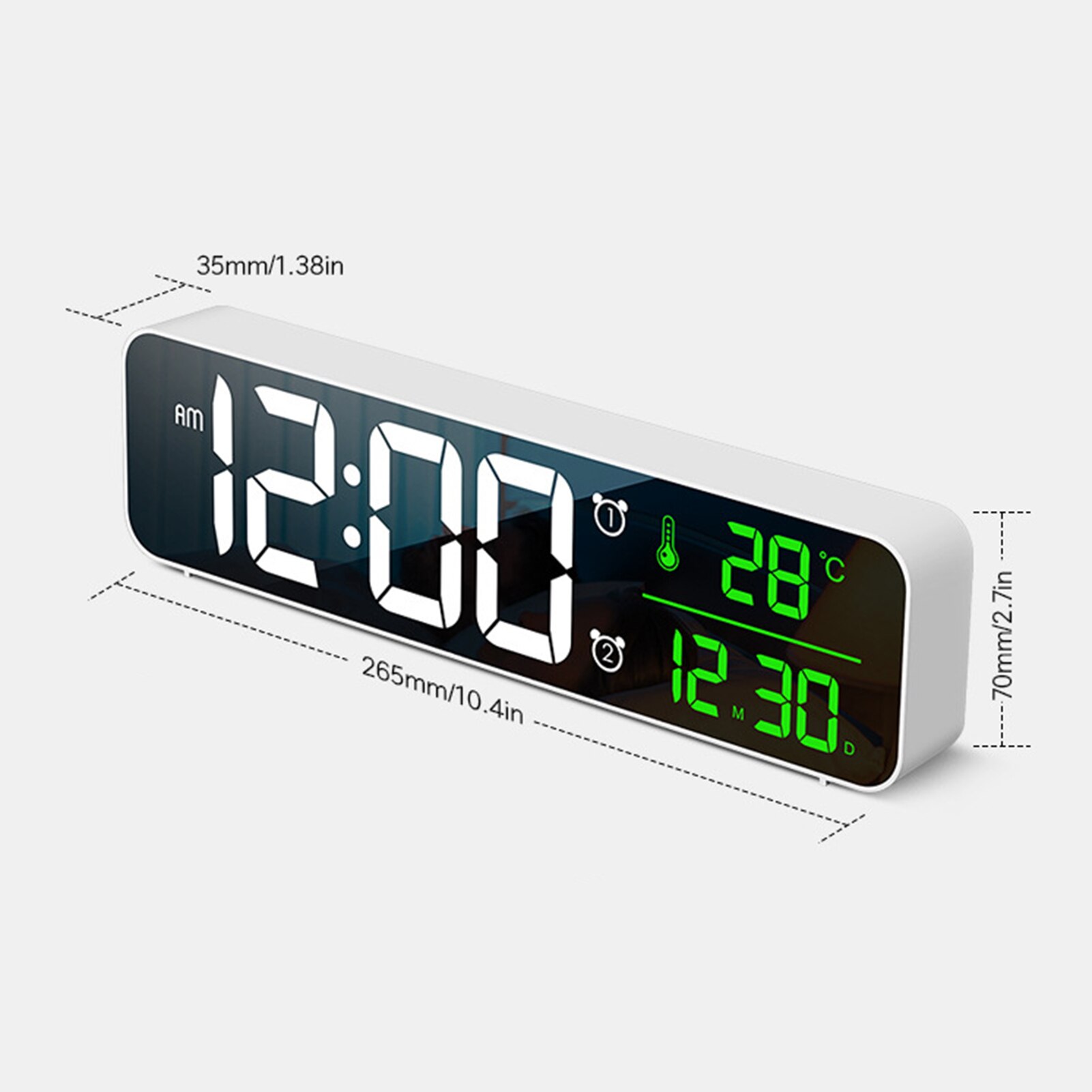 Large Screen Luminous Desktop Timer Temperature Display Alarm Clock with Music Clocks
