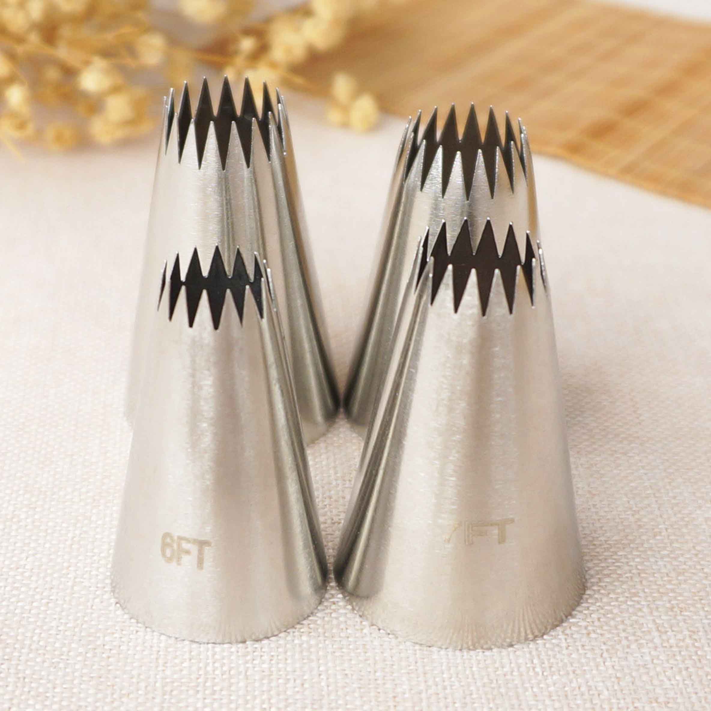 #6FT #7FT #8FT #9FT tamanho grande aberto estrela tubulação bico bolo decoração pastelaria dicas de confeitaria bakeware cozinha cookies ferramentas de aço inoxidável
