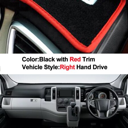 2 Layers Car Dashboard Cover Dash Mat Carpet Cape For Toyota Hiace Commuter LHD RHD Auto Dashmat Sunshade Anti-dirty: YELLOW