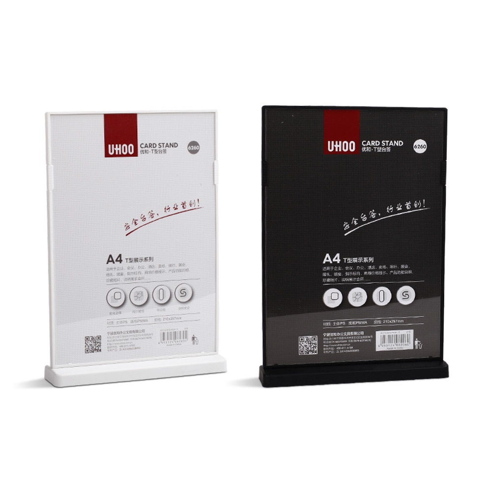 A4 Pastic T Vorm Tafel Teken Houder Menu Stands Board Voor Restaurants Reclamebord Voor Winkels