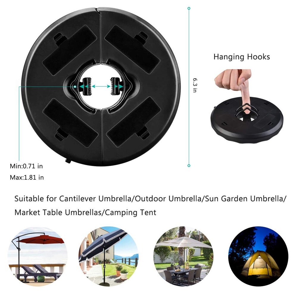 Pátio guarda-chuva pólo luzes 3 modos de iluminação sem fio 24 led para jardim quintal ao ar livre ty53