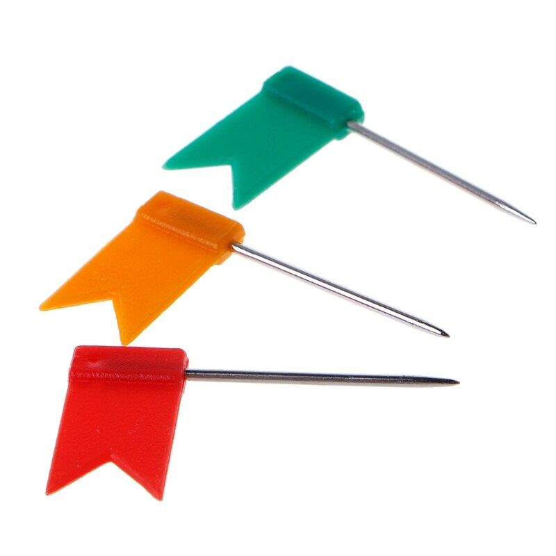 100 stykker blandet farve flag push pins negle thumb tack kort tegning pin brevpapir