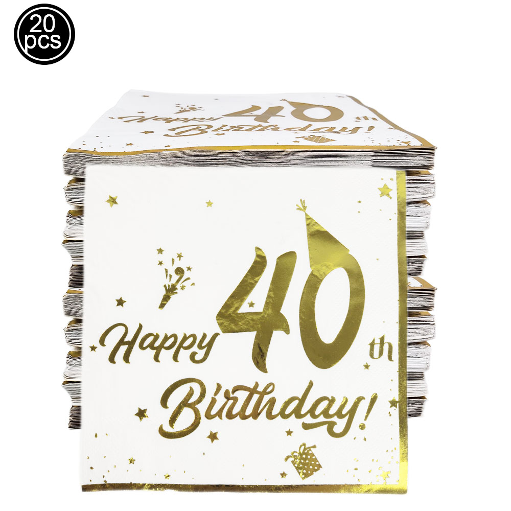Decoraciones para de cumpleaños de 40 años, pancarta de papel para feliz 40 cumpleaños, globos de látex de 12 pulgadas, suministros colgantes para de 40 cumpleaños
