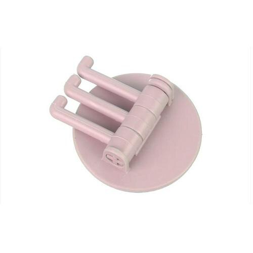 WBBOOMING Plastic Wall-mounted Adhesive Hook Rotatable Strong Bearing Stick Hook Kitchen Wall Hanger Bathroom Kitchen Hooks: Pink