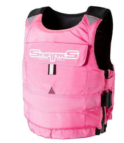 Nylon Life Jacket PFD Water Ski Flotation Vest Crotch Strap PFD Safety: Pink / XL