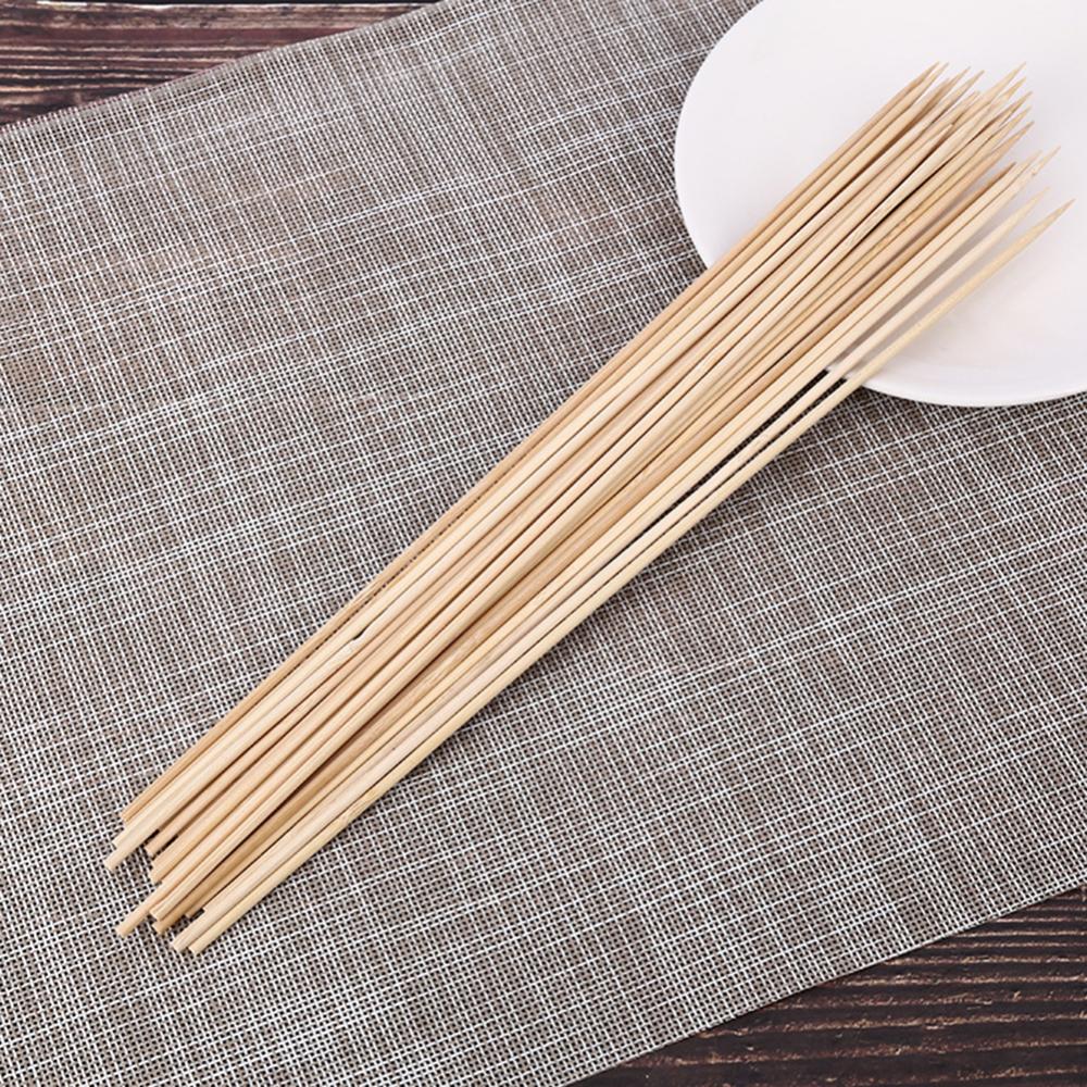 Skewer Kitchen Tools 50/100Pcs Disposable Barbecue BBQ Bamboo Skewers Meat Food Meatballs Wood Sticks Gadgets