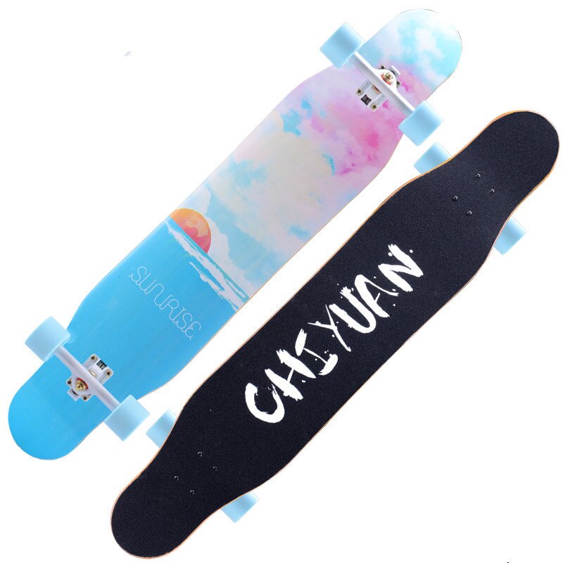 Standard Longboard Skateboards for Beginners Kick Skate Board Maple wood dance board road travel brush street 118cm: J