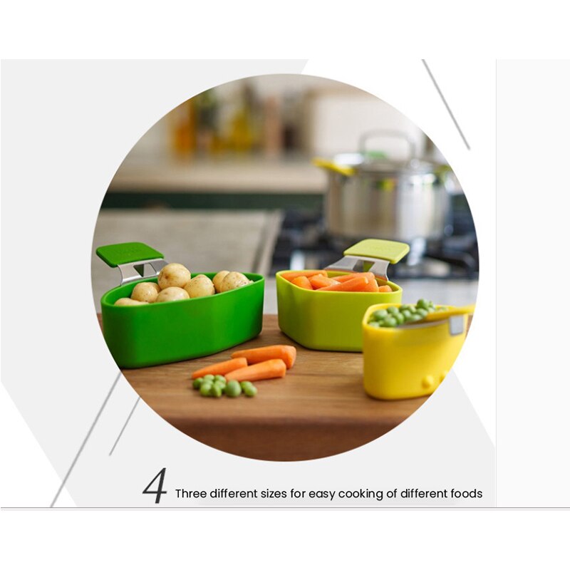 3 Pcs/Set Steamer Basket Cooker Instant Pot For Cooking Vegetable Multifunction Kitchen Accessories Cookware