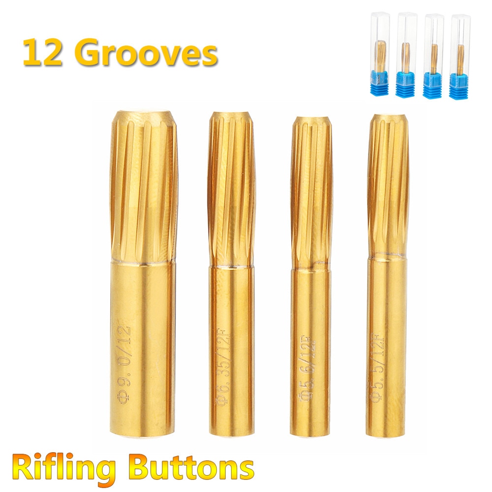 Rifling knappen brotsch 12 räfflor 5.5mm 5.6mm 6.35mm 9.0mm hård legering kammarspiralformad brotsch verktygsmaskinverktyg tillbehör