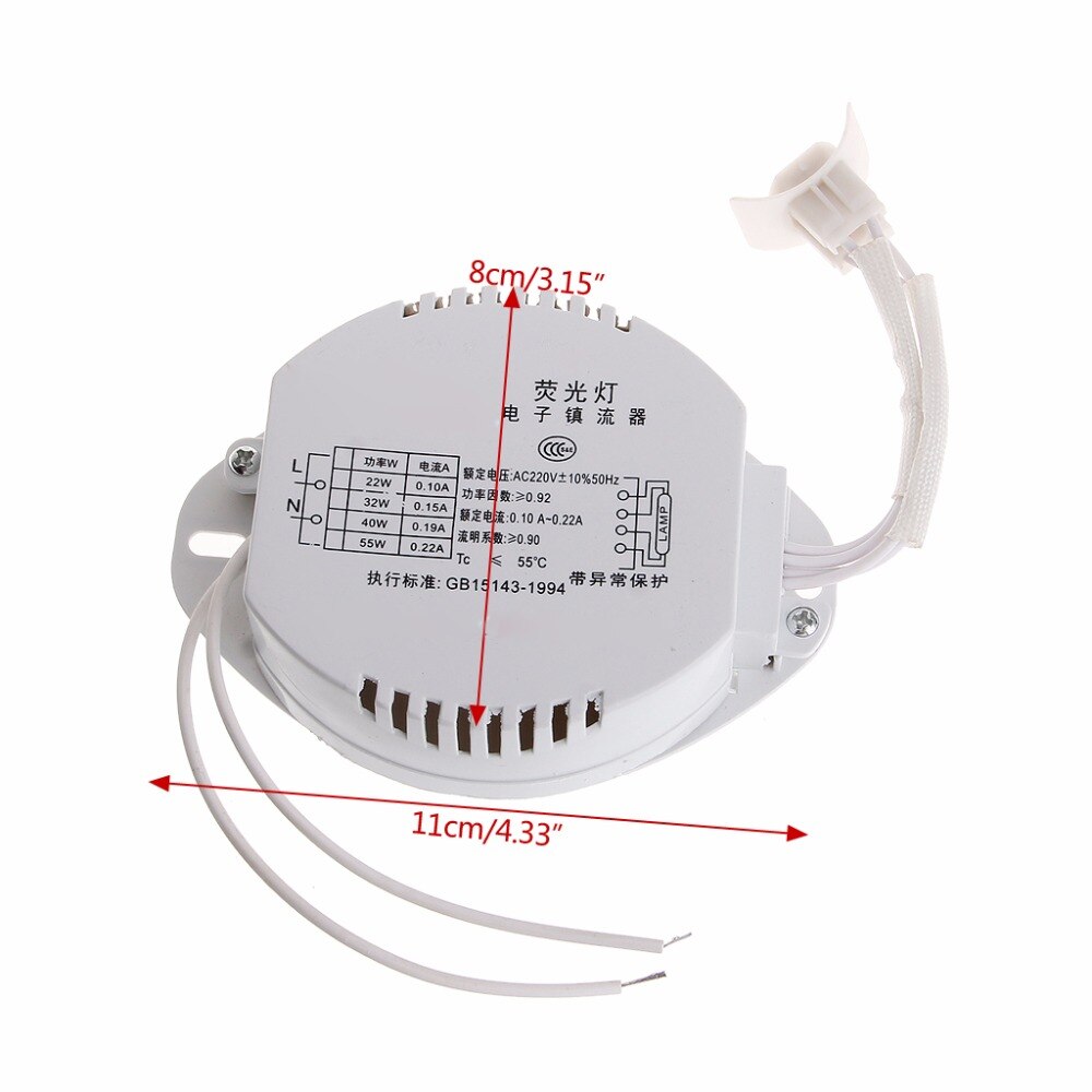 Balasto electrónico de CA de 220V para tubos anulares, balastos de luces, rectificador para lámpara fluorescente de 22W-40W