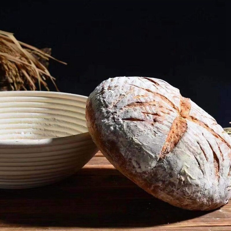 Shgo-round banneton proofing-korgset brod form oblekt naturligt sockerrörsbakningssats med tygfoder